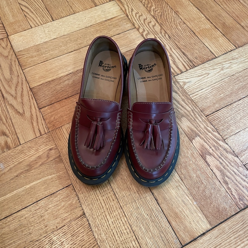 <SOLD> CDG x Dr. Martens Burgundy Tassel Loafers